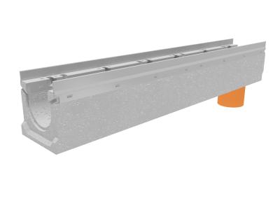 Лоток водоотводный бетонный коробчатый (СО-100мм), с оцинкованной насадкой, с водосливом КUв 100.16,3 (10).16,5(12,5) - BGU-Z, № 0