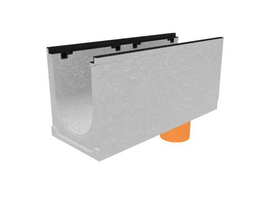 Лоток водоотводный бетонный коробчатый (СО-300мм), с чугунной насадкой, с водосливом КUв 100.39,9 (30).47(400) - BGZ-S, № 15-0 напрямую со склада завода в Челябинске. Гарантируем низкую цену! Лоток водоотводный бетонный коробчатый (СО-300мм), с чугунной насадкой, с водосливом КUв 100.39,9 (30).47(400) - BGZ-S, № 15-0