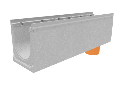 Лоток водоотводный бетонный коробчатый (СО-200мм), с оцинкованной насадкой, с водосливом КUв 100.26,3 (20).30,5(25) - BGU-Z, № 5-0