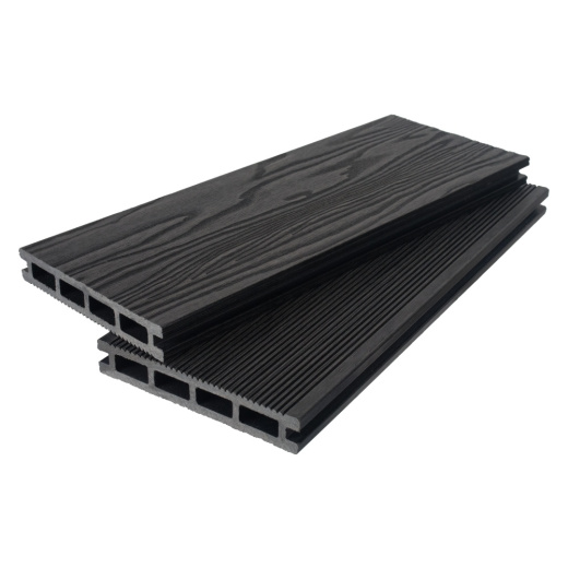 Террасная доска 3Dmicro TalverWood 150*25 АНТРАЦИТ брашированная двусторонняя (текстура-вельвет)