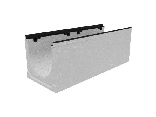 Лоток водоотводный бетонный коробчатый (СО-300мм), с чугунной насадкой КU 100.39,9 (30).37(30) - BGZ-S, № -5-0