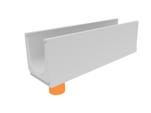 Лоток водоотводный бетонный коробчатый (СО-200мм), с водосливом КUв 100.26(20).30,5(25)-BGU, № 10-0