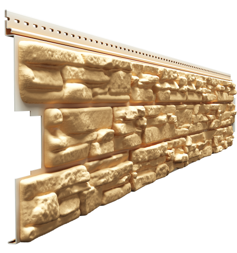 Сайдинг LUX под камень, Rocky, пекан