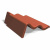 Боковая черепица, левая, серия Classic кирпично-красный